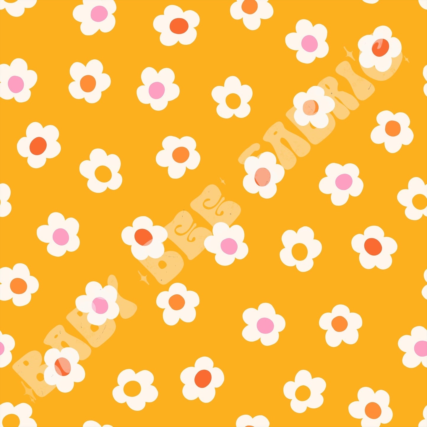 Yellow Retro Floral