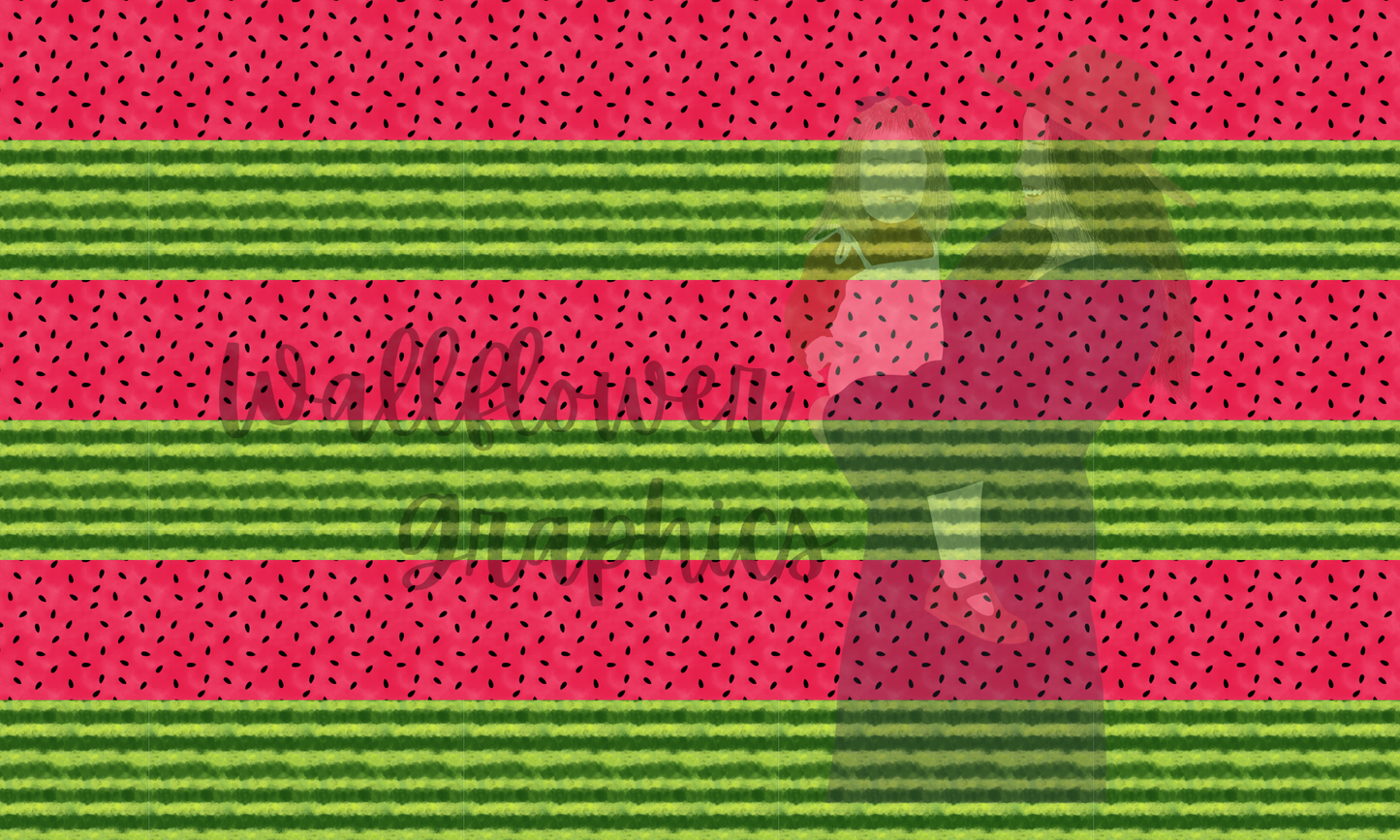 Watercolor Watermelon Bow Strip Yard