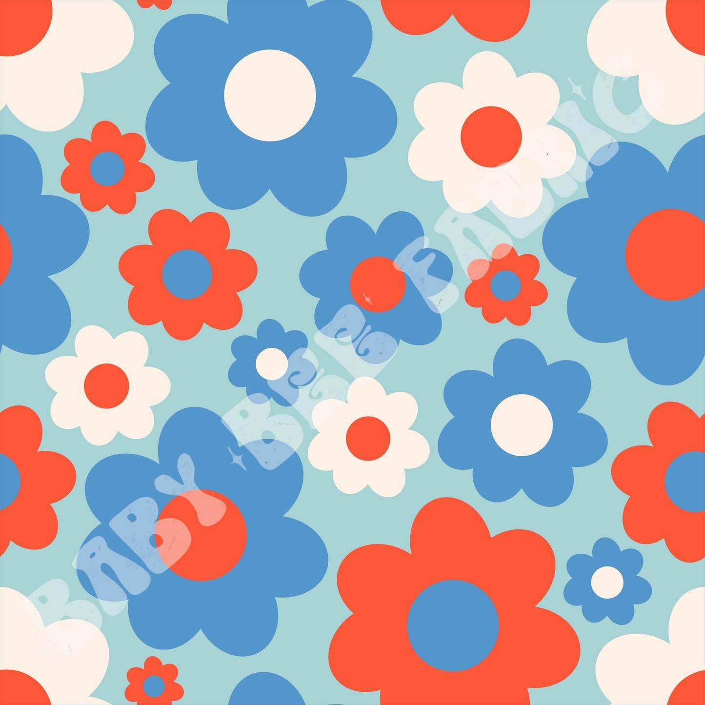 Red white and floral