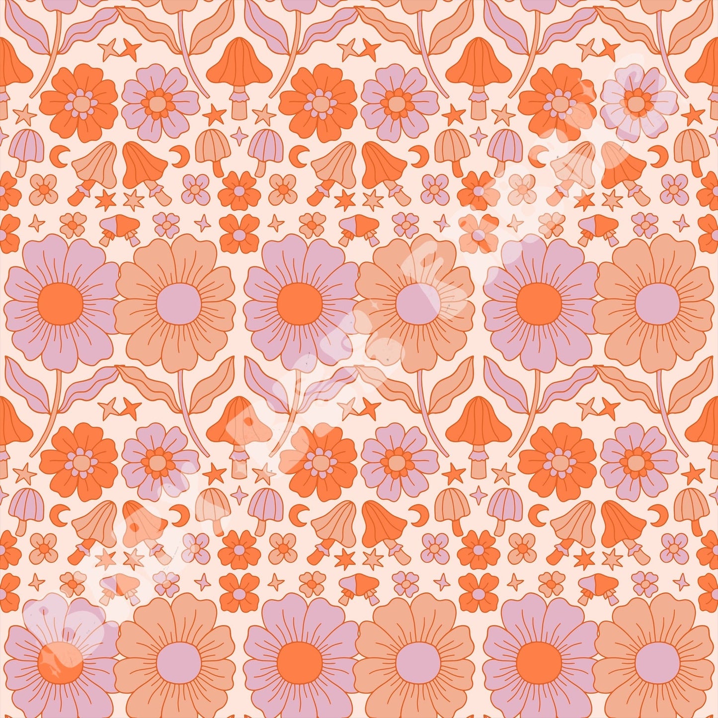 Purple and Orange Floral Mushies