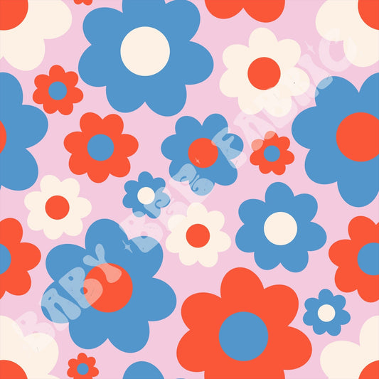 Pink patriotic florals