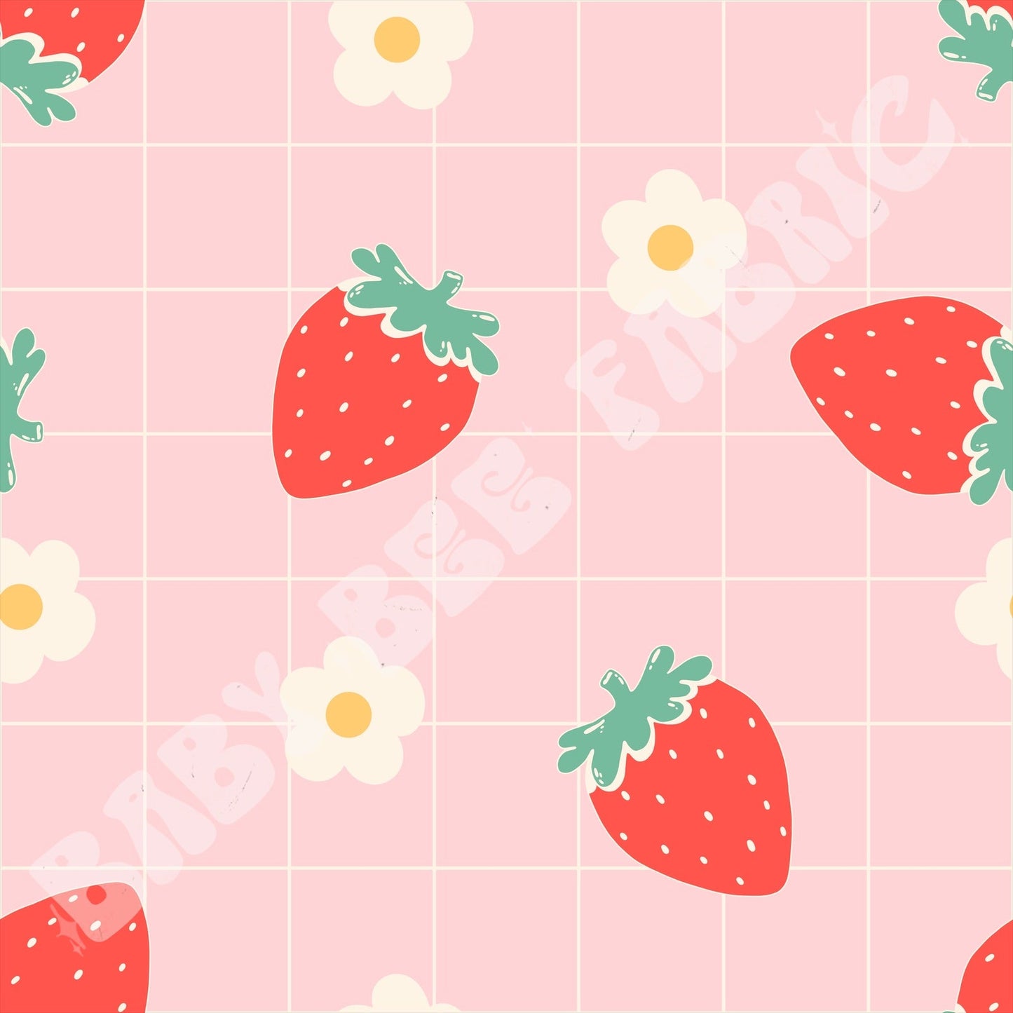 Pink Floral Strawberry Stripes