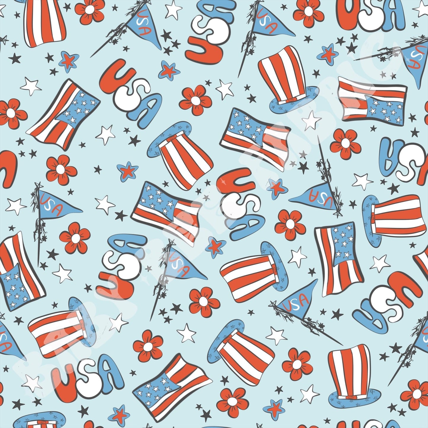 Floral Patriotic Hats