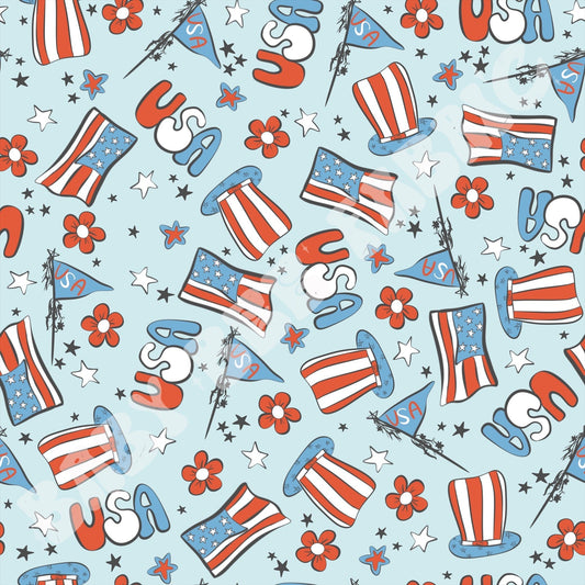 Floral Patriotic Hats