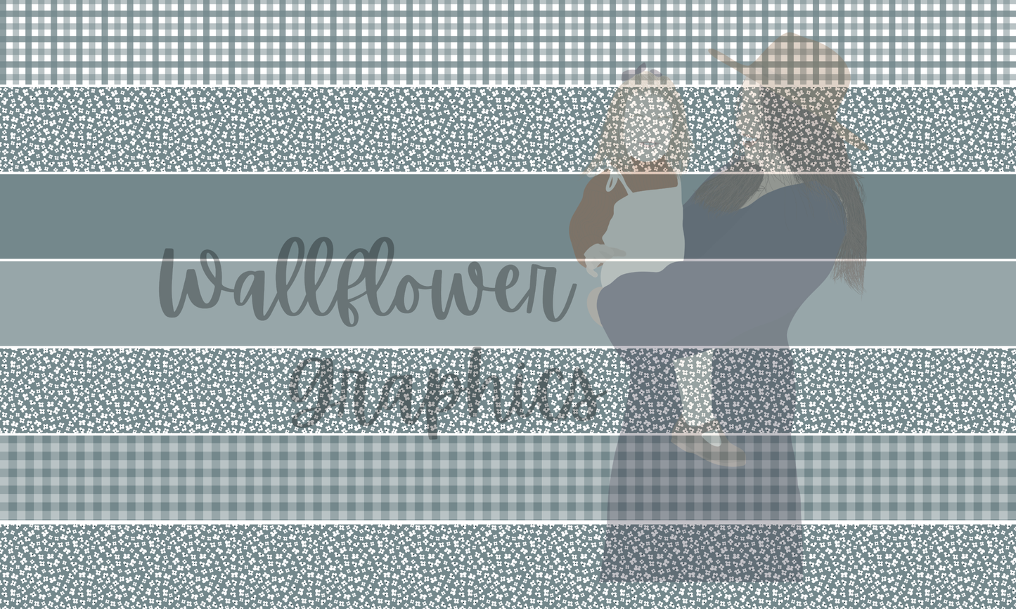 Blue Tiny Flowers Bow Yard