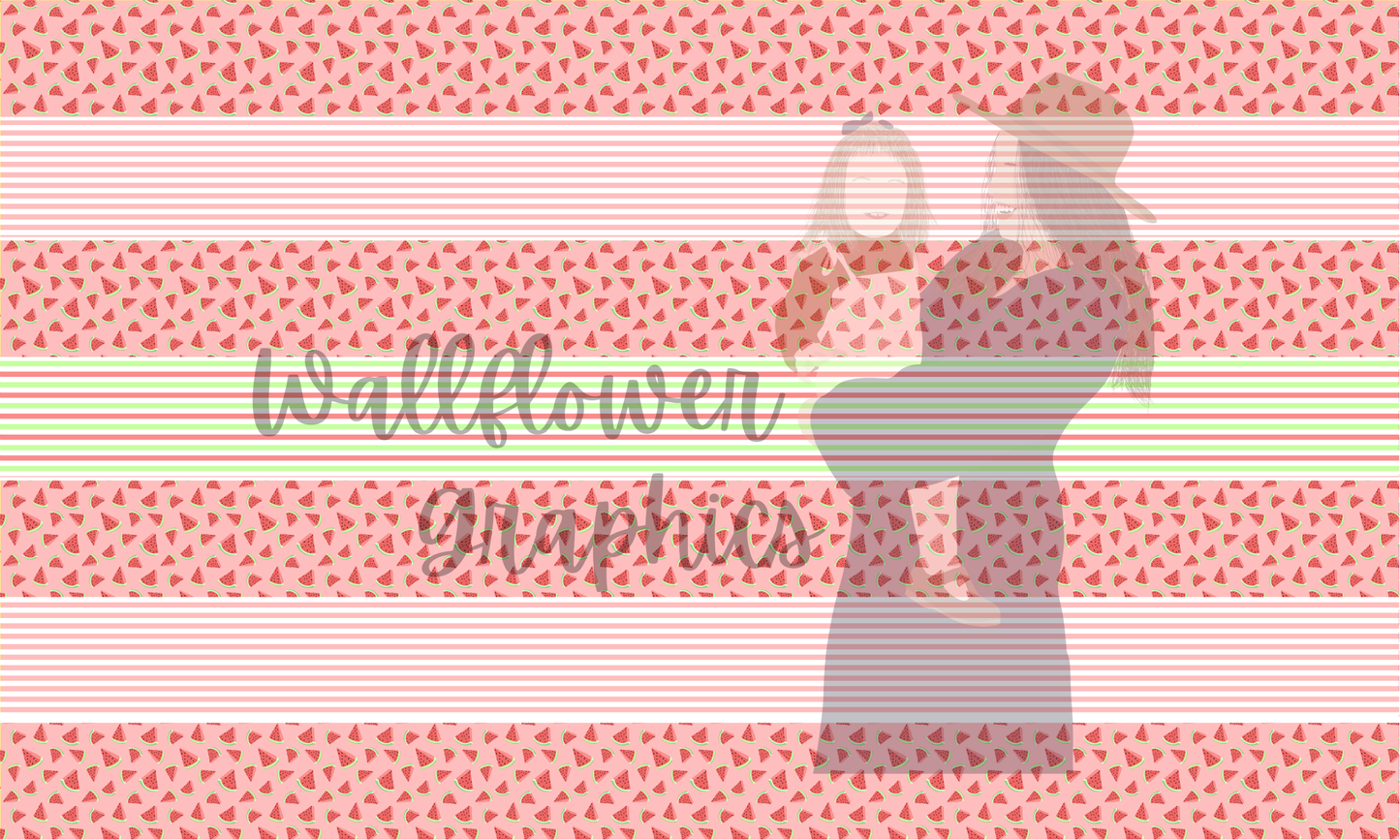 Pink Watermelon Bow Strip Yard