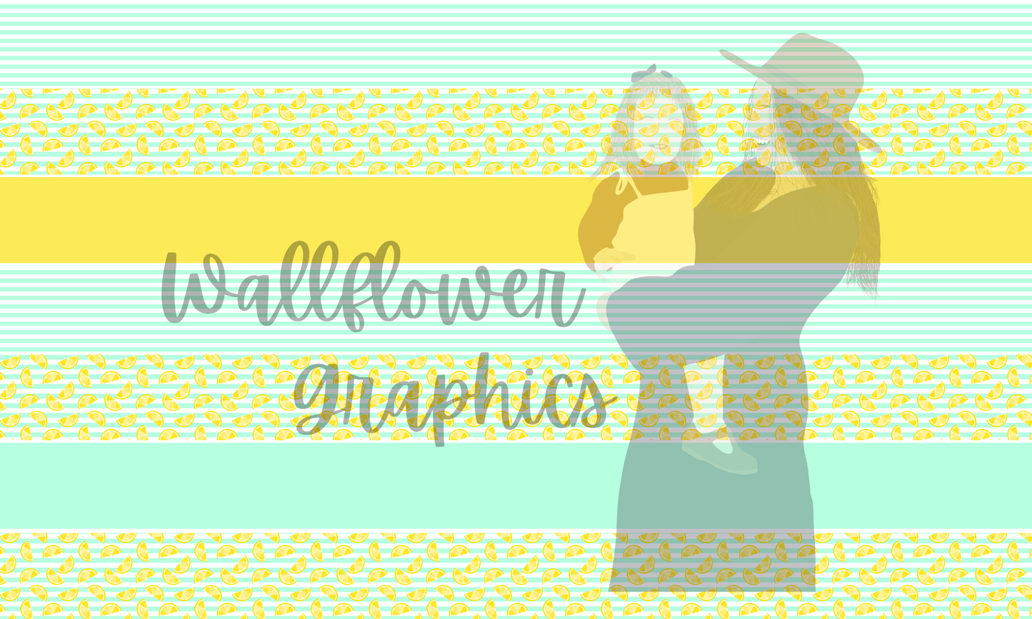 Lemon Wedges On Stripes Bow Strip Yard