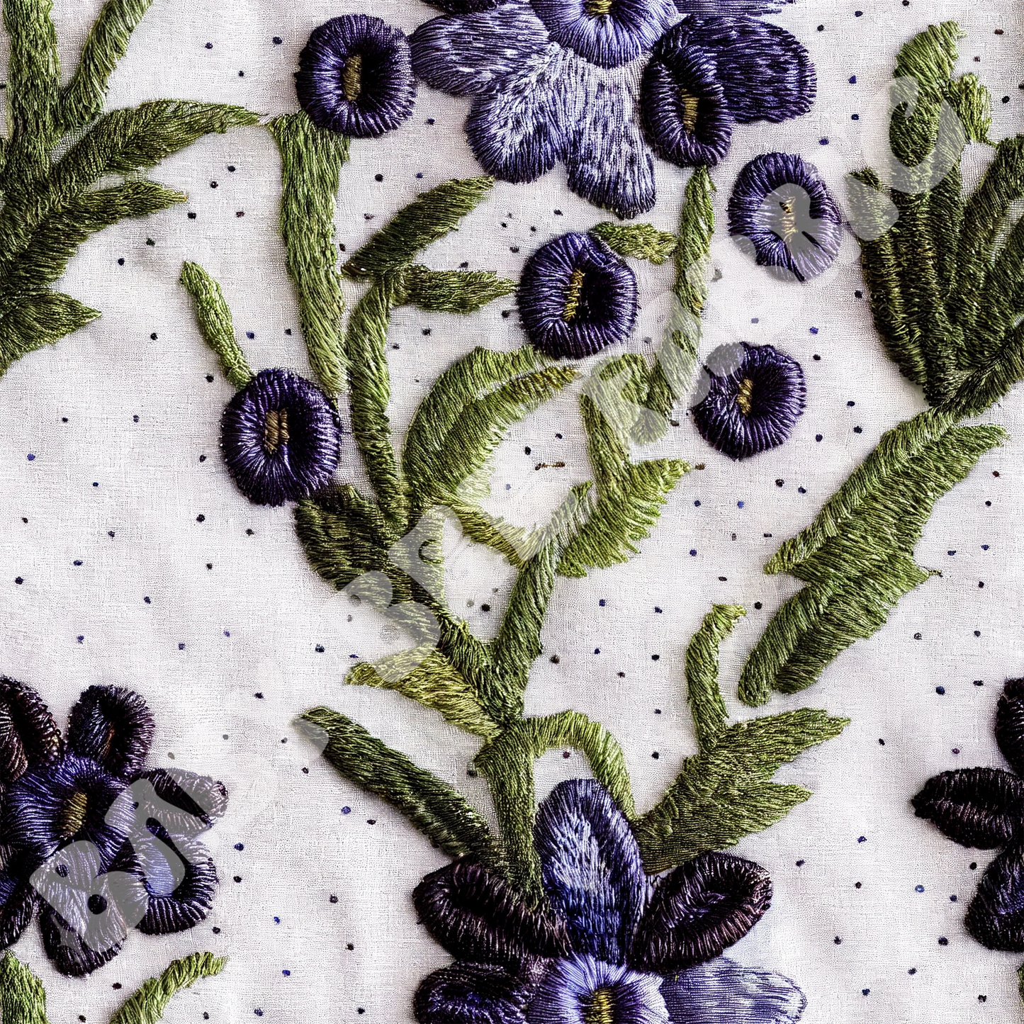 Blue Dreams Floral Embroidery