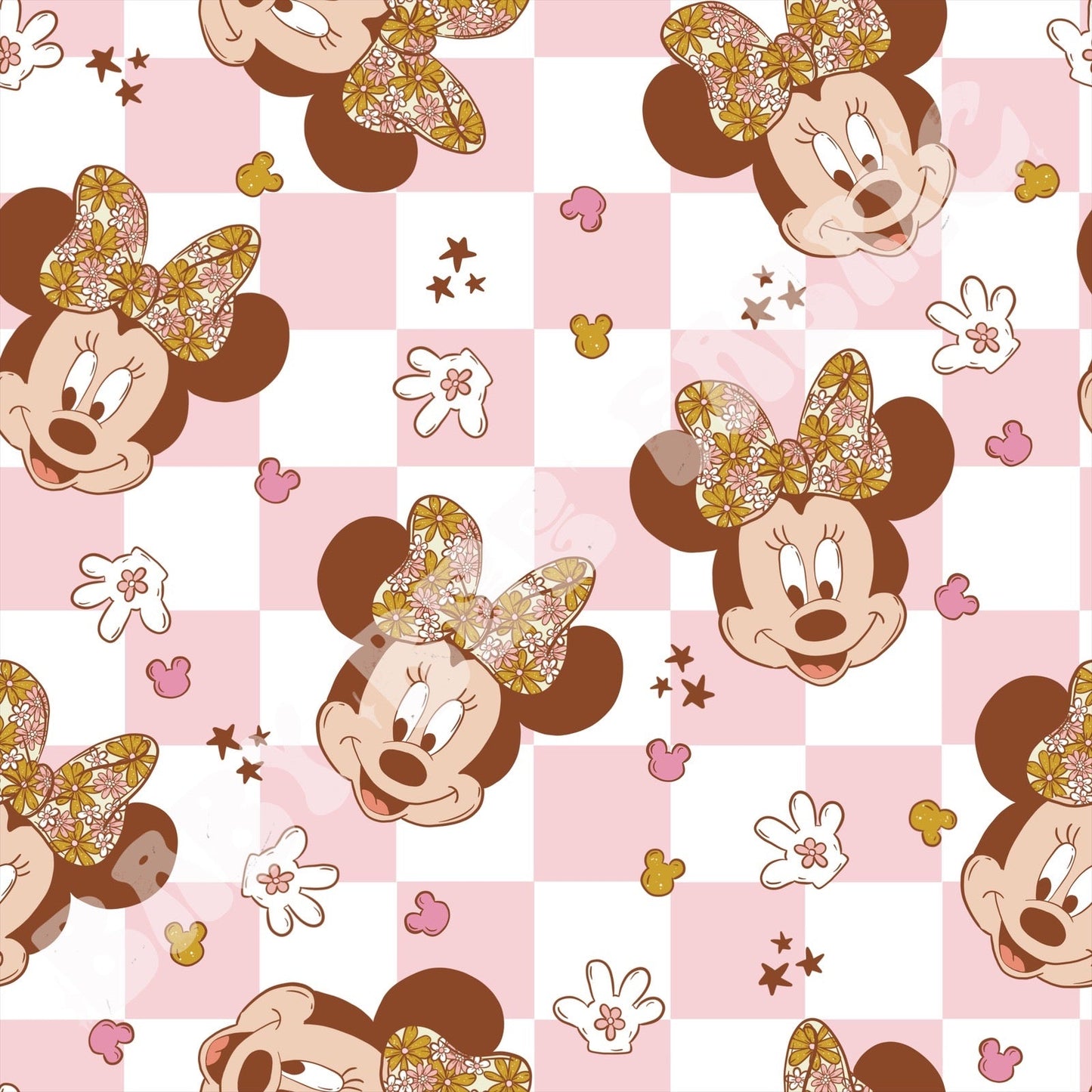 Pink Floral Check Mouse