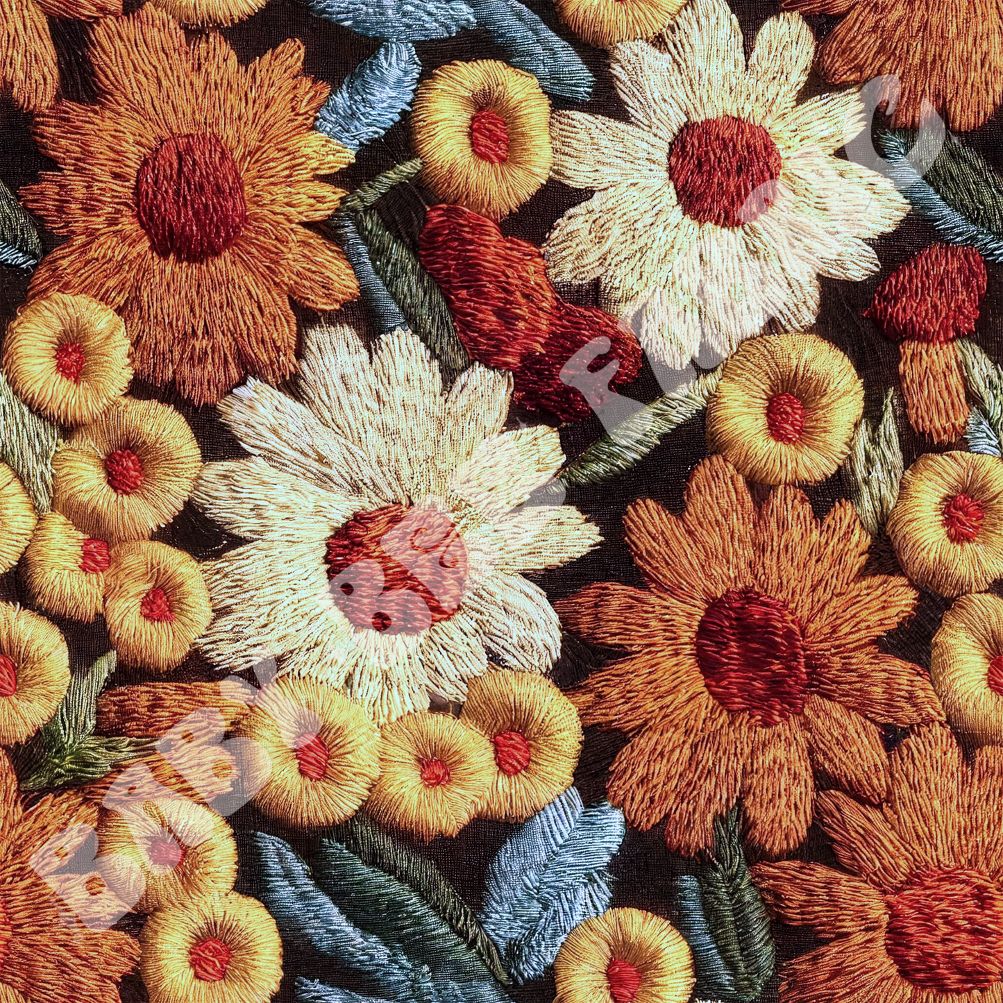 Aster Floral Embroidery