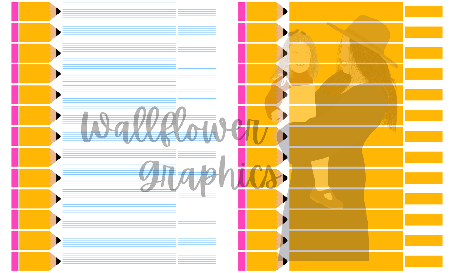 2.5 in Pencil Bow Yard Solid Lines and Yellow