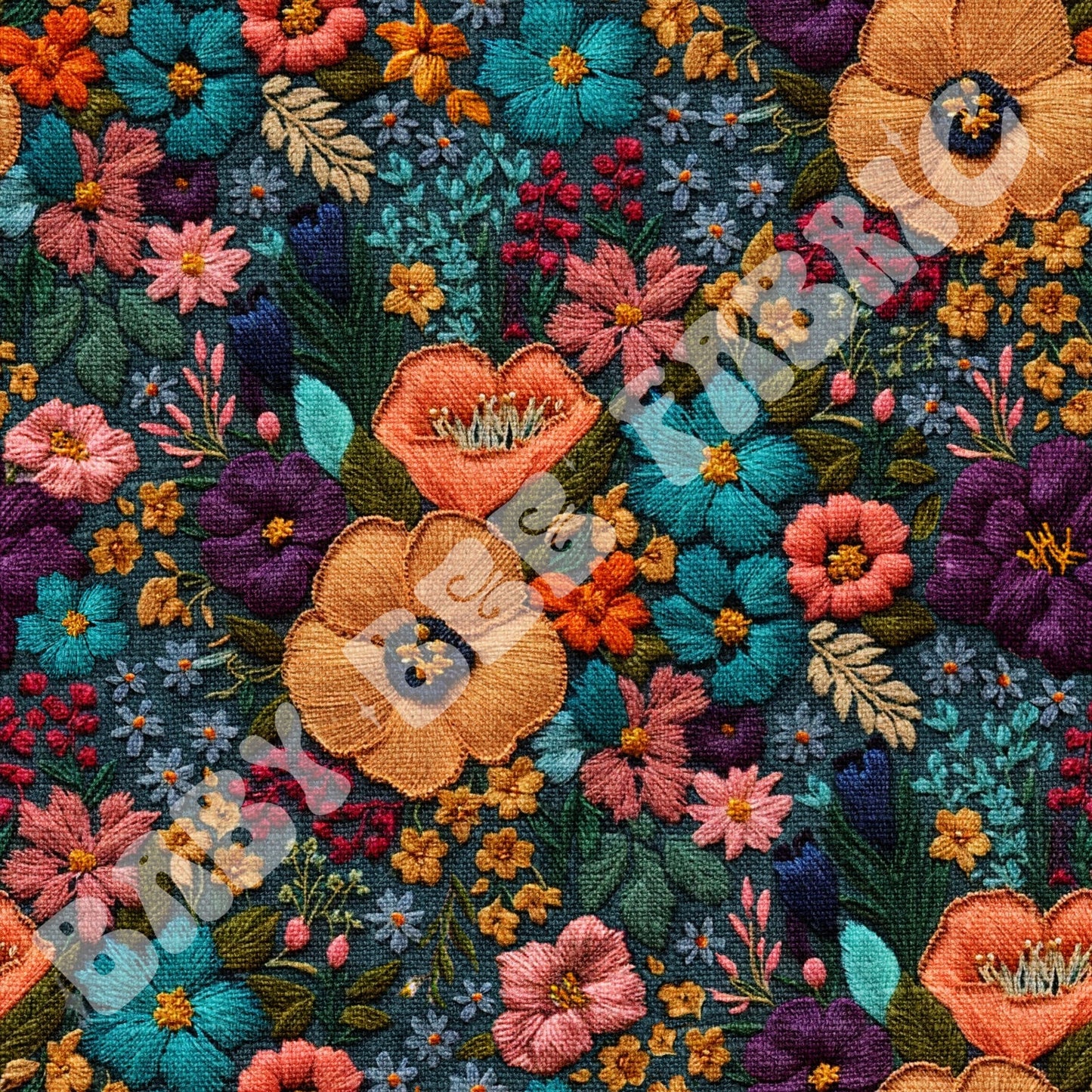 Citrus Floral Embroidery