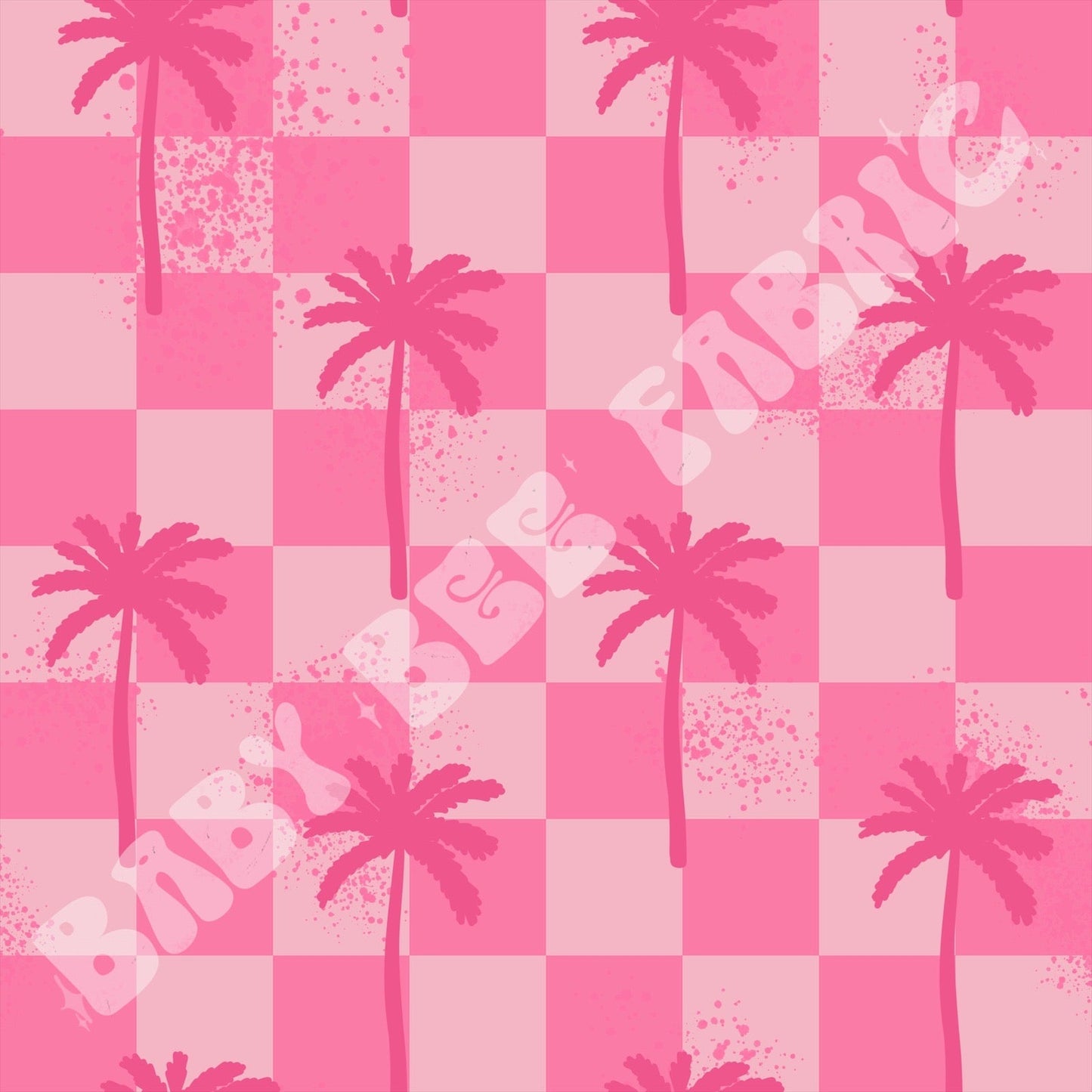 Pink Check Palm Trees