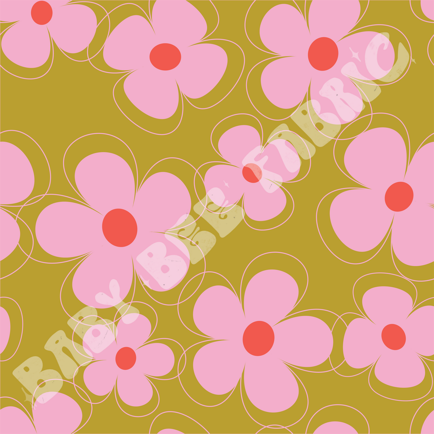 Retro Green & Pink Floral