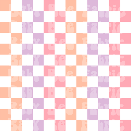 Purple- Orange- Pink Check