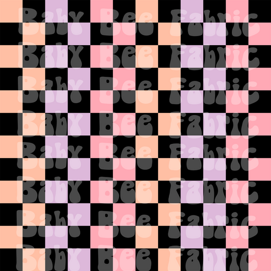 Purple- Orange- Pink- Black Check