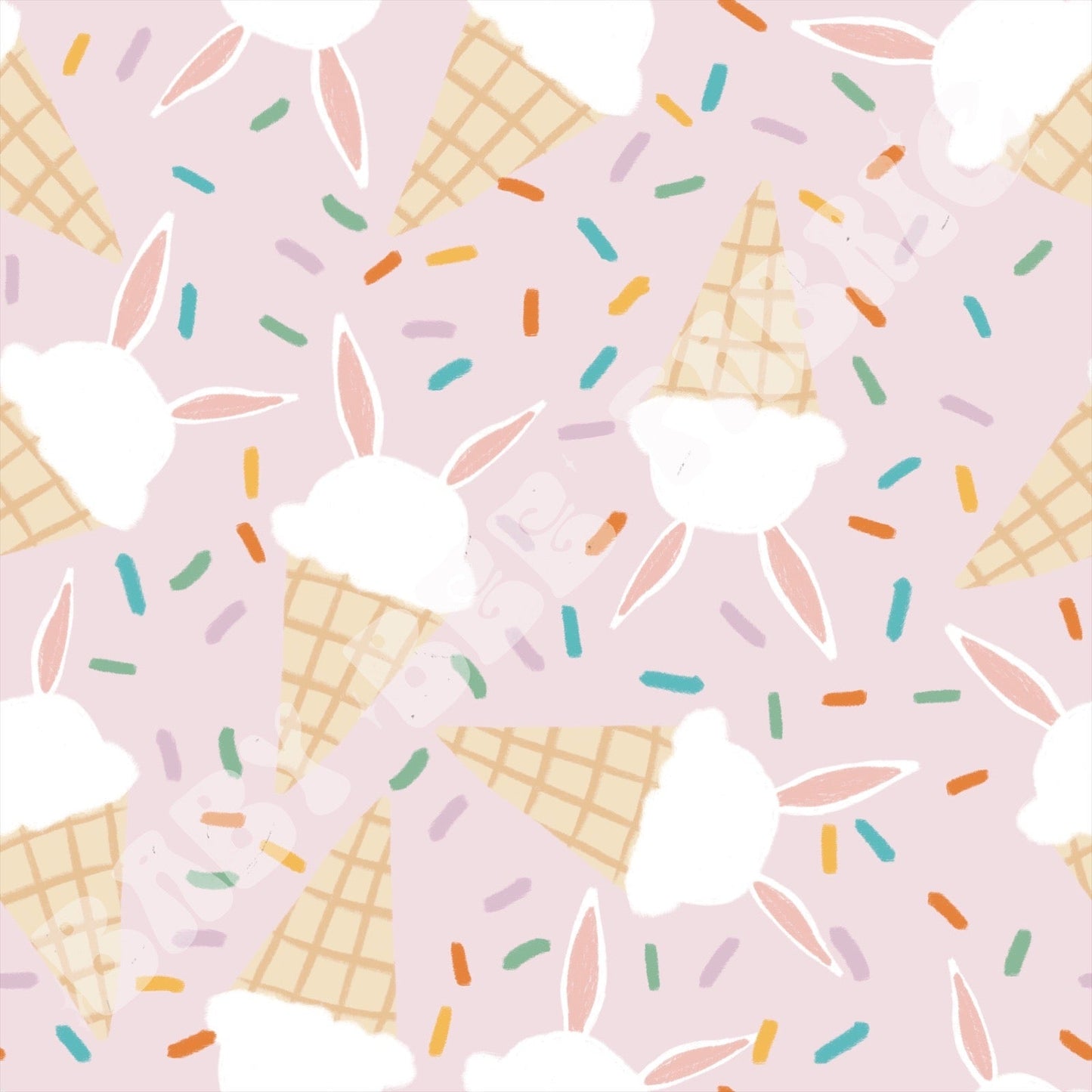 Ice Cream Bunnies Pink