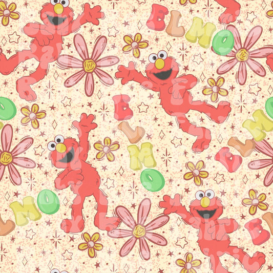 Cream Floral Elmo