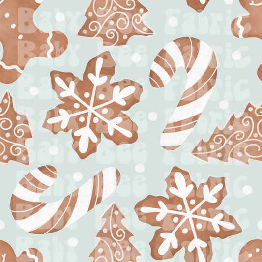 Watercolor gingerbread blue