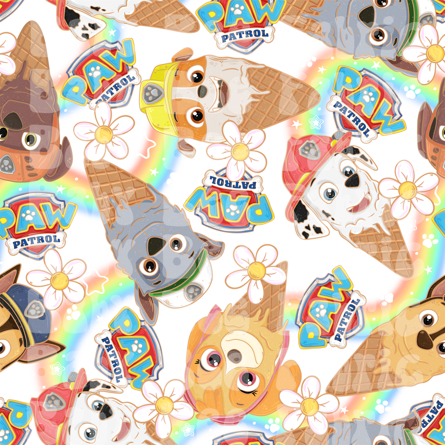 White Rainbow Paw Patrol Ice Cream