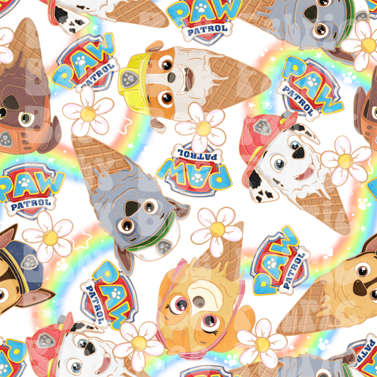White Rainbow Paw Patrol Ice Cream
