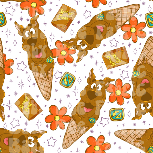 White Floral Scoob Ice Cream