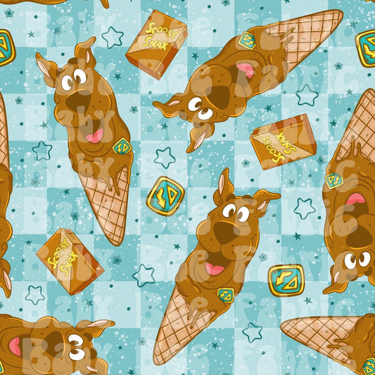 Blue Checkered Scoob Ice Cream