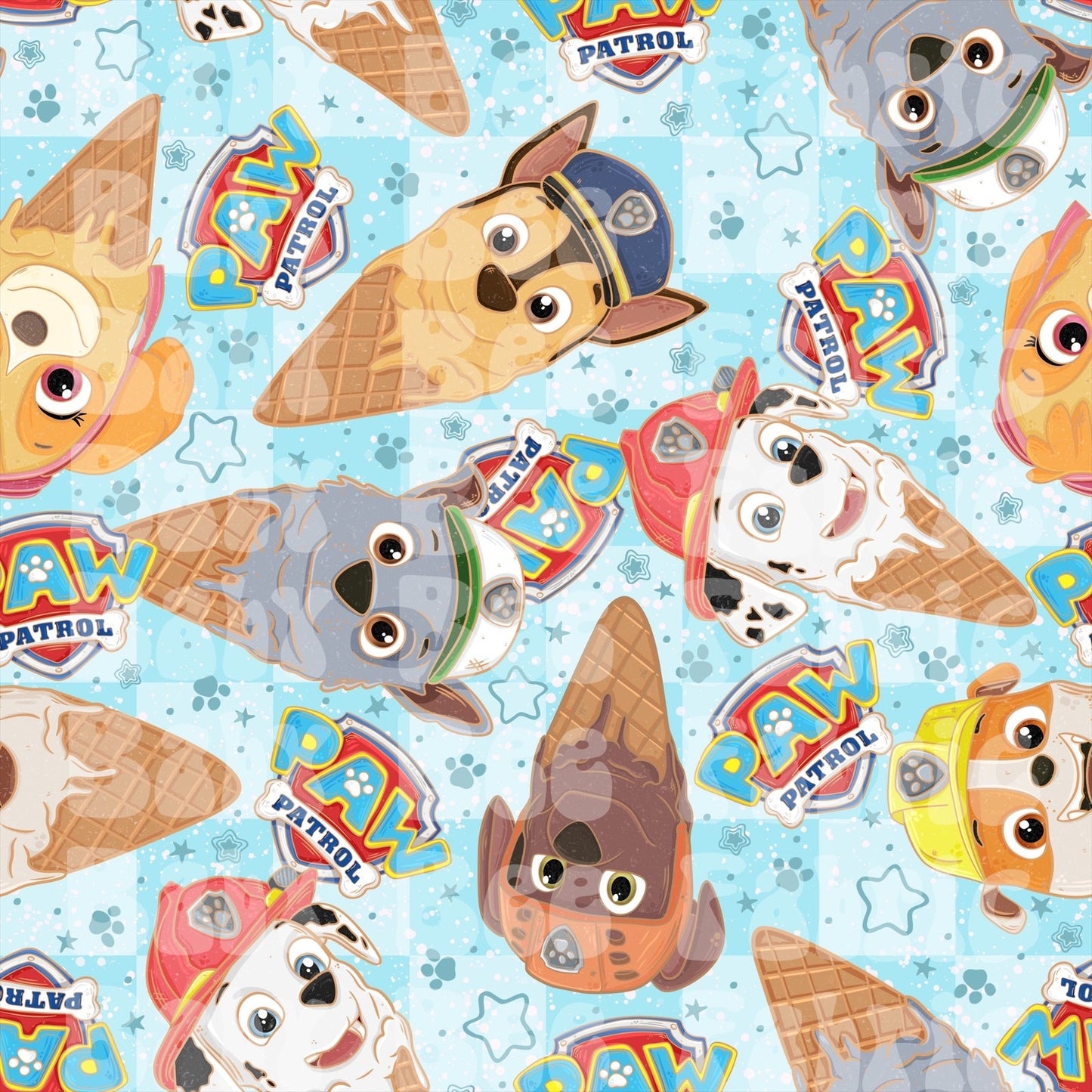 Blue Checkered Paw Patrol Ice Cream