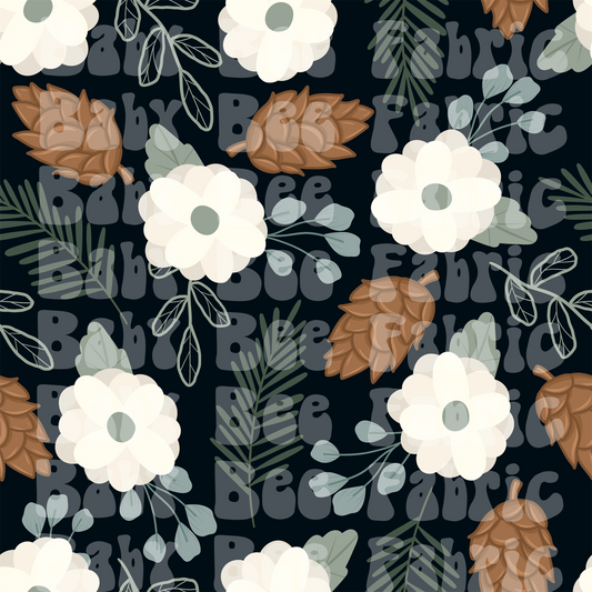 Winter Floral and Pinecones