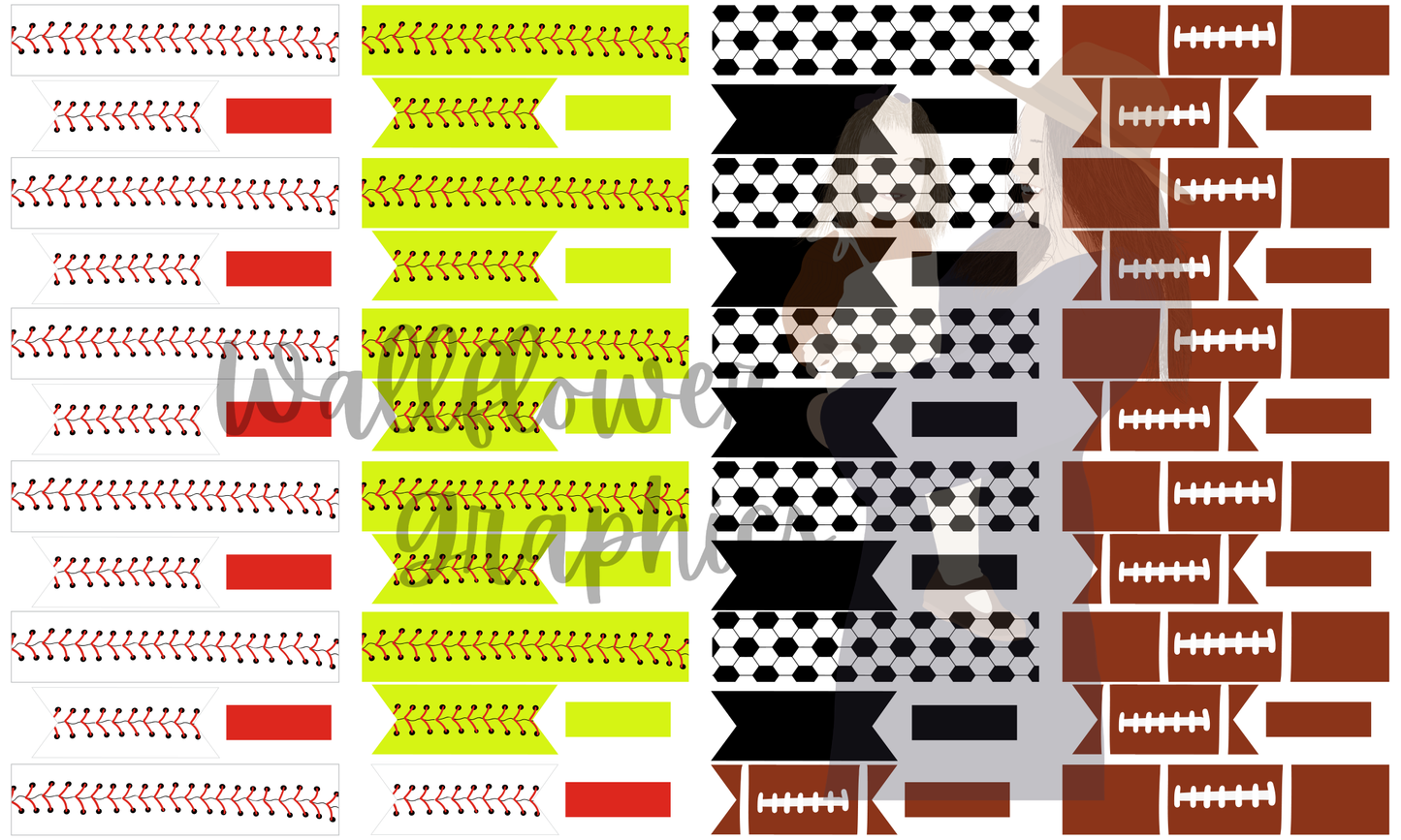 Baseball-Softball-Football-Soccer-Mixed 3 Piece Yard