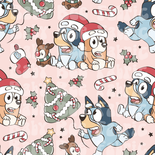 Heeler Christmas Morning Pink