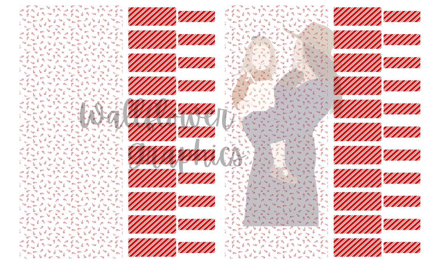 Dainty Candy Canes and Candy Cane Stripe 3 Piece Bow Yard