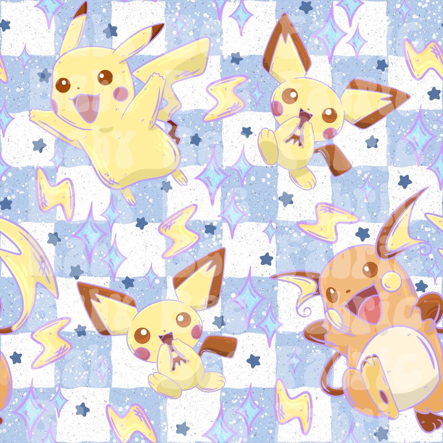 Denim Blue Checkered Pika