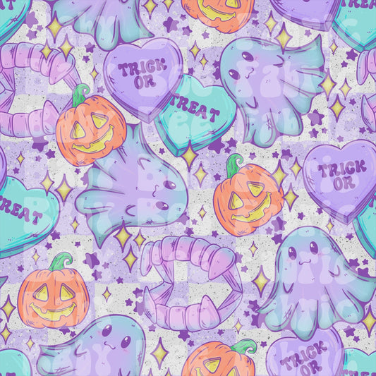 Purple Checker Ghost Trick or Treat