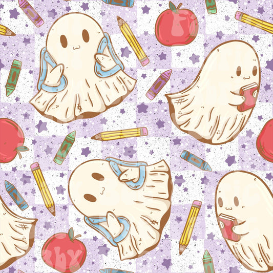 Purple Checker Ghost Back To School