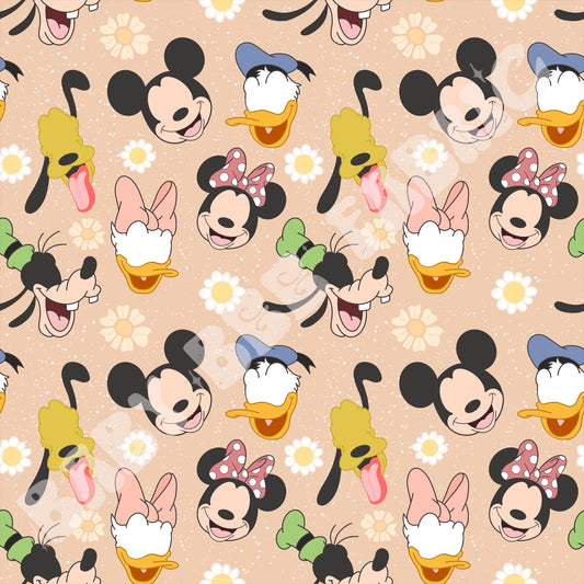 Cartoon Friends With Flowers