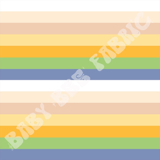 Cartoon Friends Blue Stripes