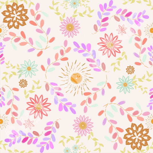 Embroidered Flowers Bright