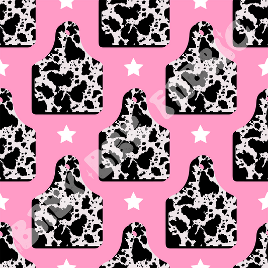 Pink Cowprint Eartags