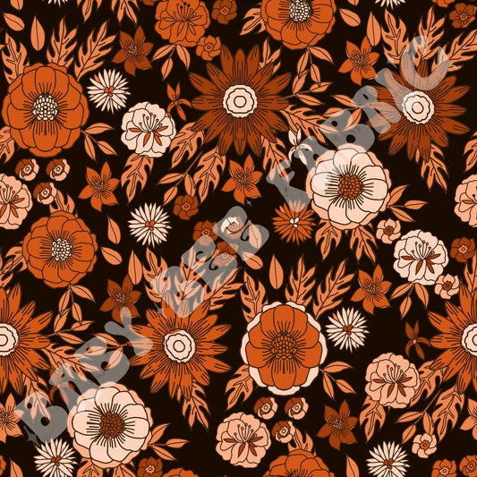 Orange 70s Flowers