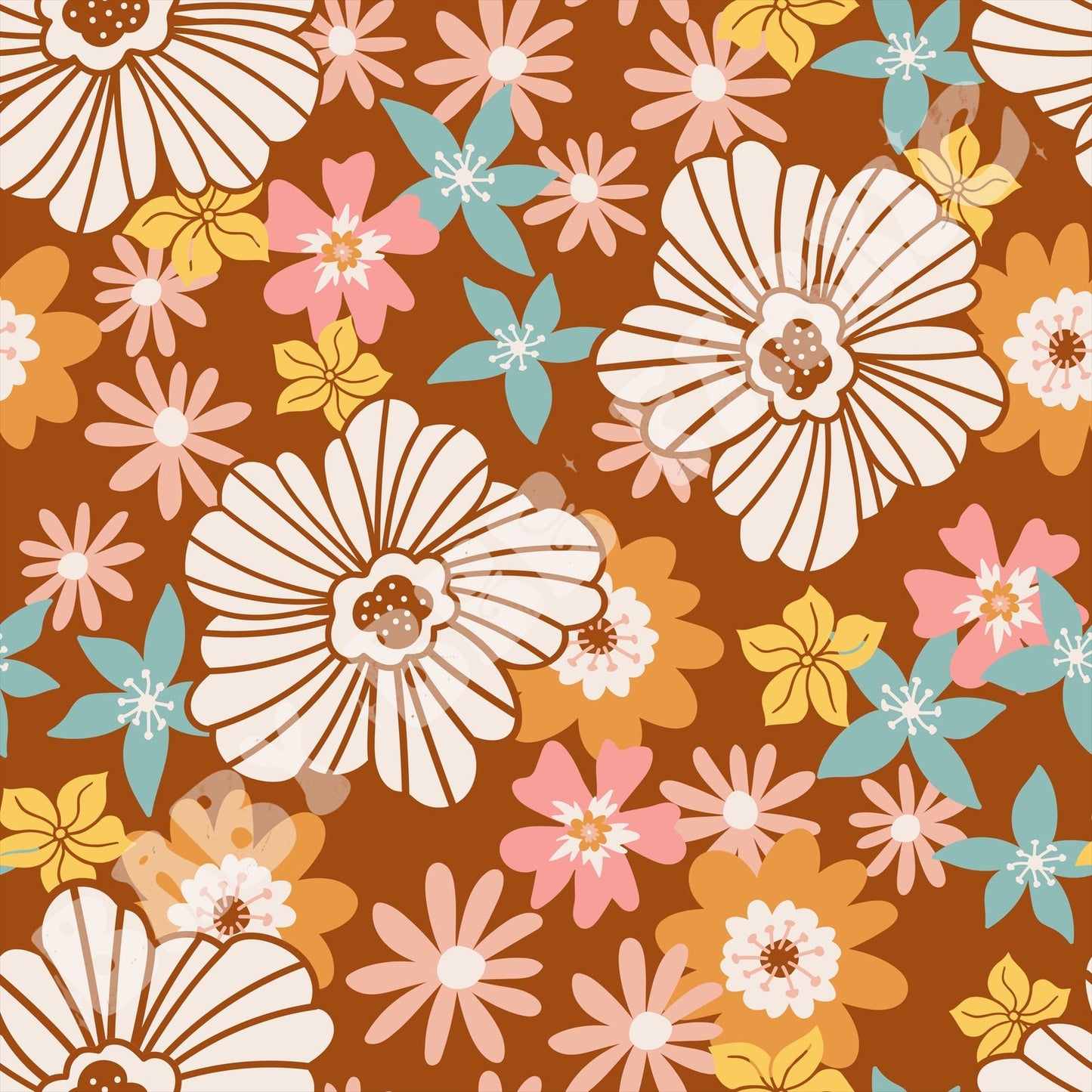Rust Retro Florals