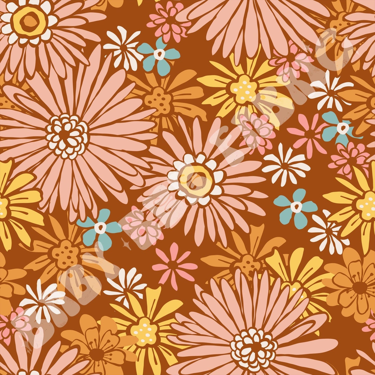 Rust Floral Daisies