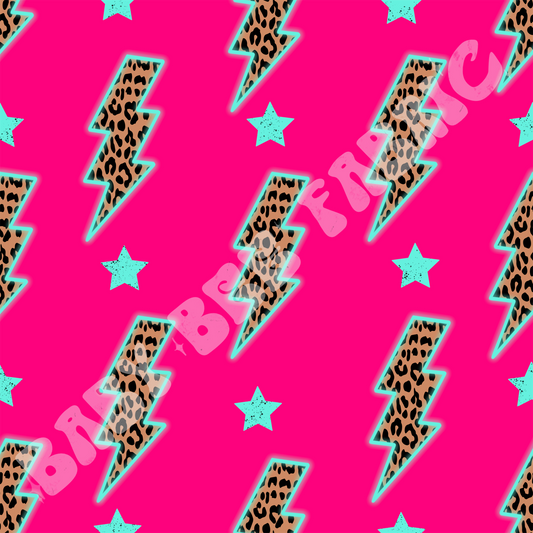 Pink Cheetah Lightning Bolts