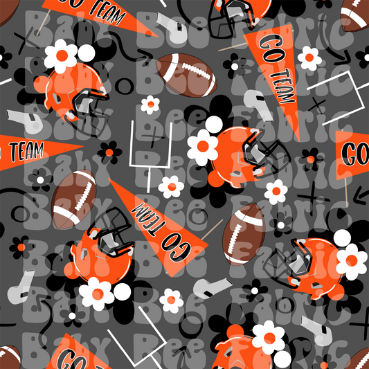 Orange and Black Floral Football