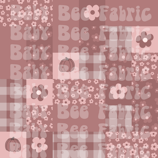 Mauve Floral Pumpkin Patchwork