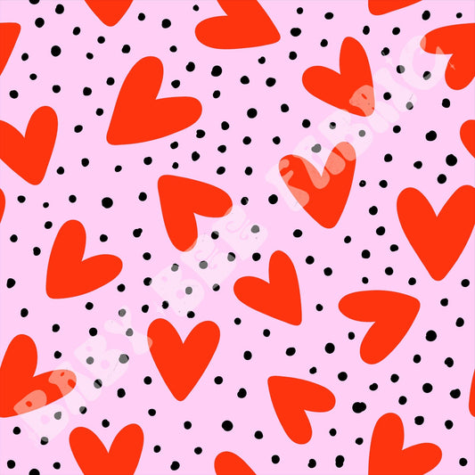 Red Hearts Black Dots