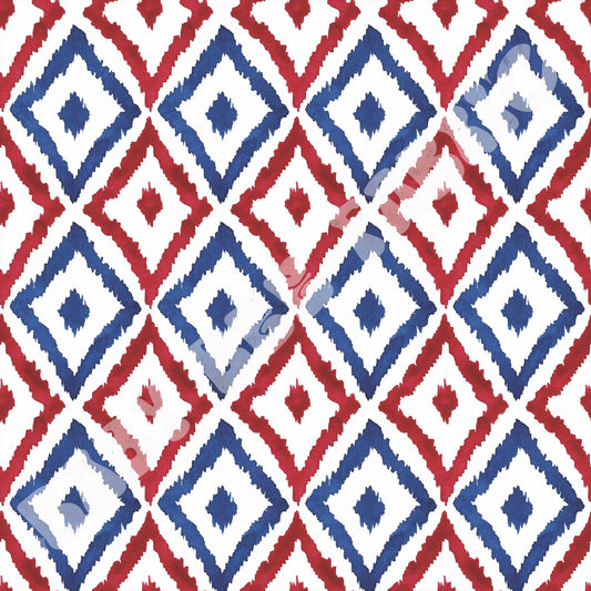 Red White and Blue Ikat