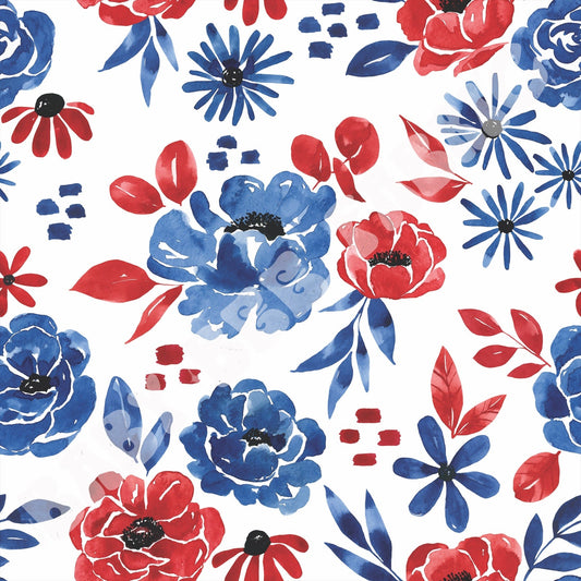 Patriotic Watercolor Floral