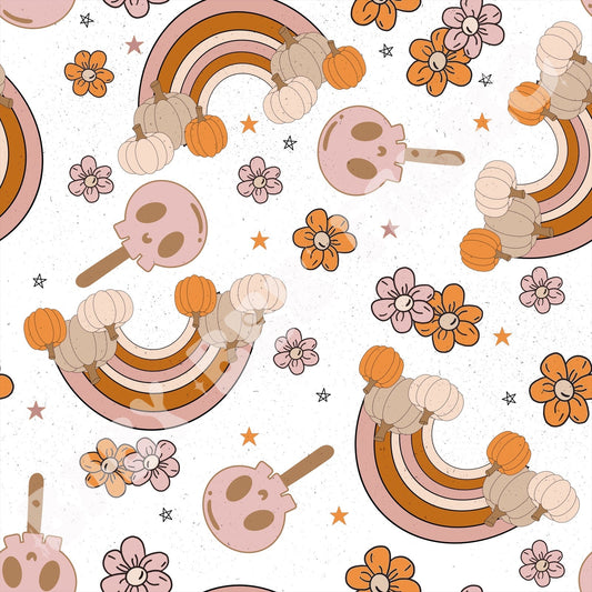 Rainbow Pumpkins And Skulls