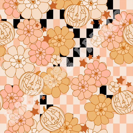 Checkered Pumpkins Black